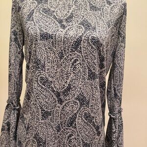 Michael Kors Black and White Paisley Blouse